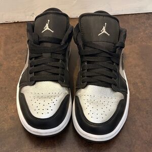 Jordan Metallic Silver and Black Sneakers